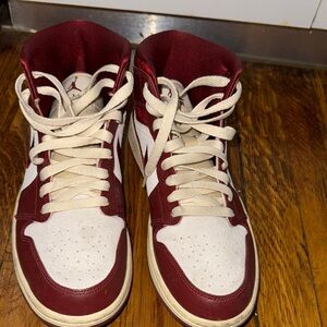 Jordan High-Top Red and White Sneakers
